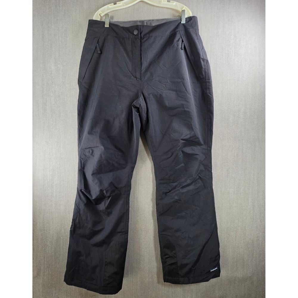 Lands End Snow Pants Men L 14-16 Black Insulated Winter Ski Trousers